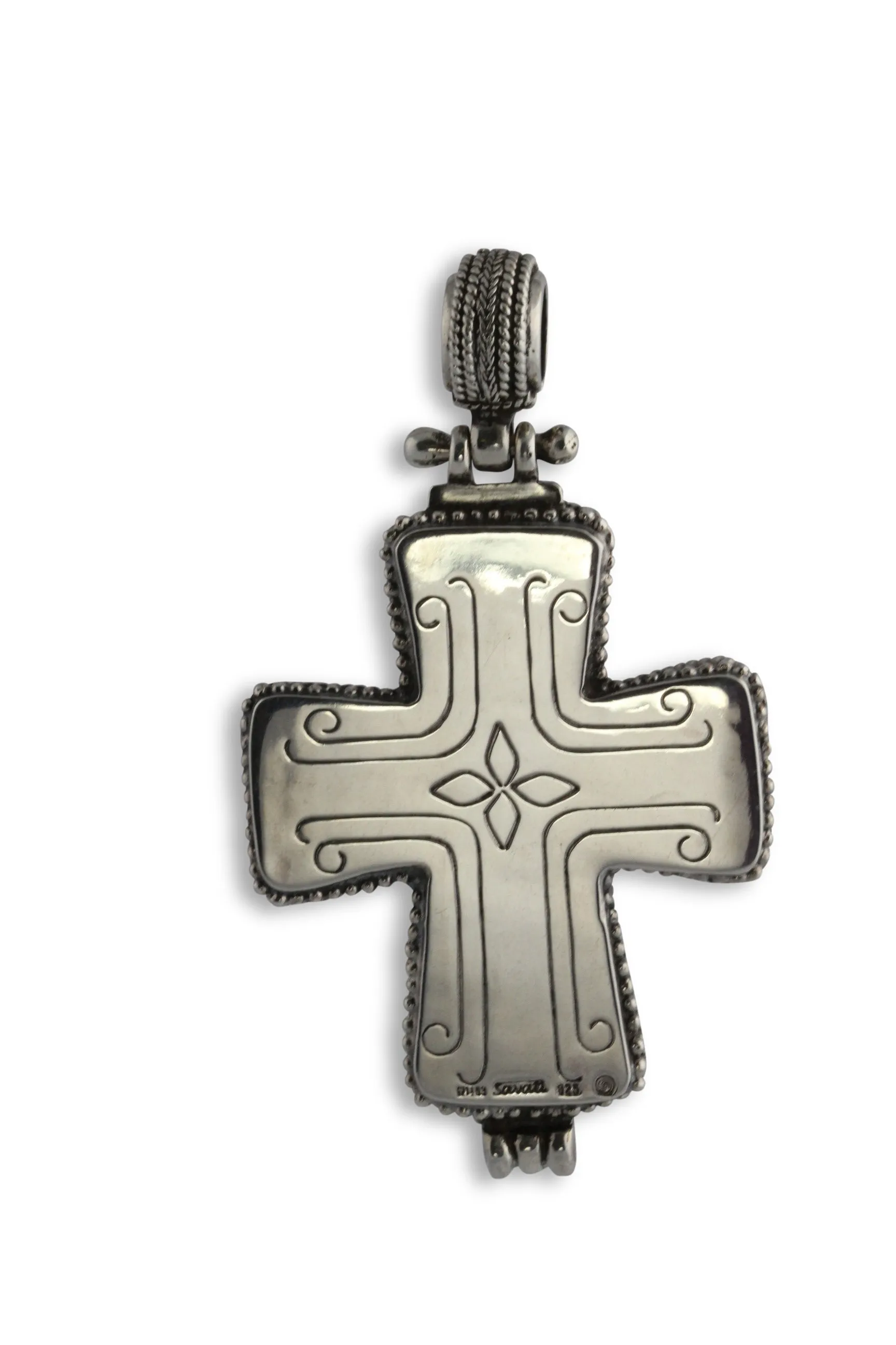 Panaghia Triple Blessing Silver Orthodox Cross