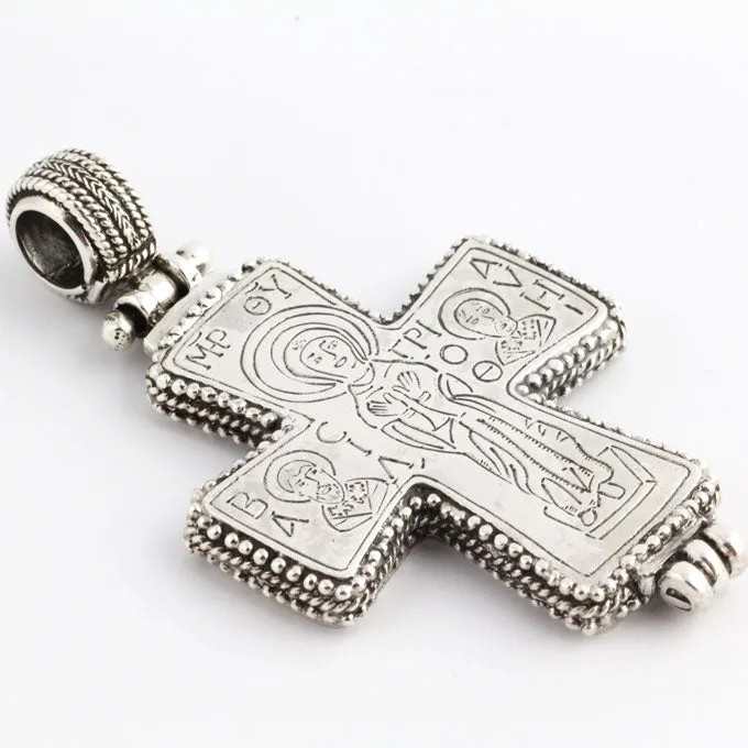 Panaghia Triple Blessing Silver Orthodox Cross