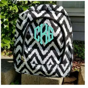 Personalized Black ikat backpack