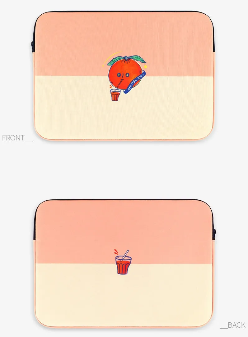 Pink Orange Graphic Laptop Sleeves 13 15 inch Cases Protective Covers Handbags Square Pouches Designer Artist Prints Cute Lightweight School Collage Office Zipper Fashion Unique Gifts