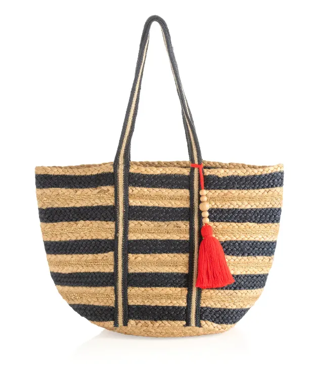 Port Jute Tote Bag - Blue