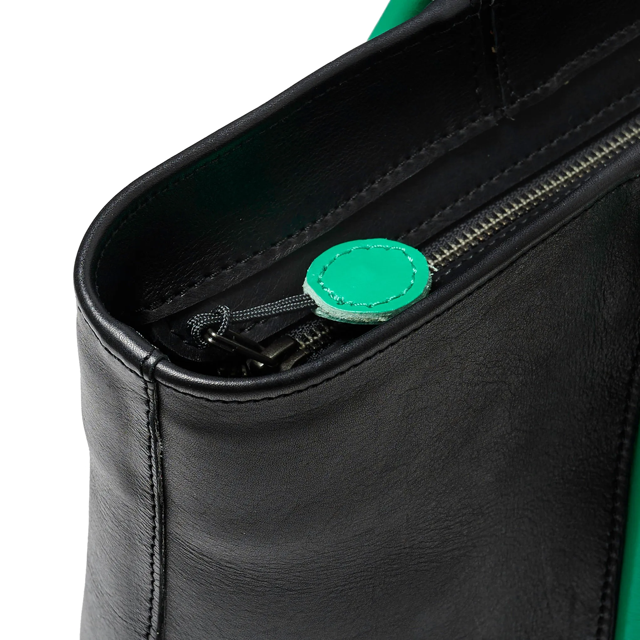 Project Dyad || Bag - Black/Lawn Green Inner small pocket Zipper Tote Bag