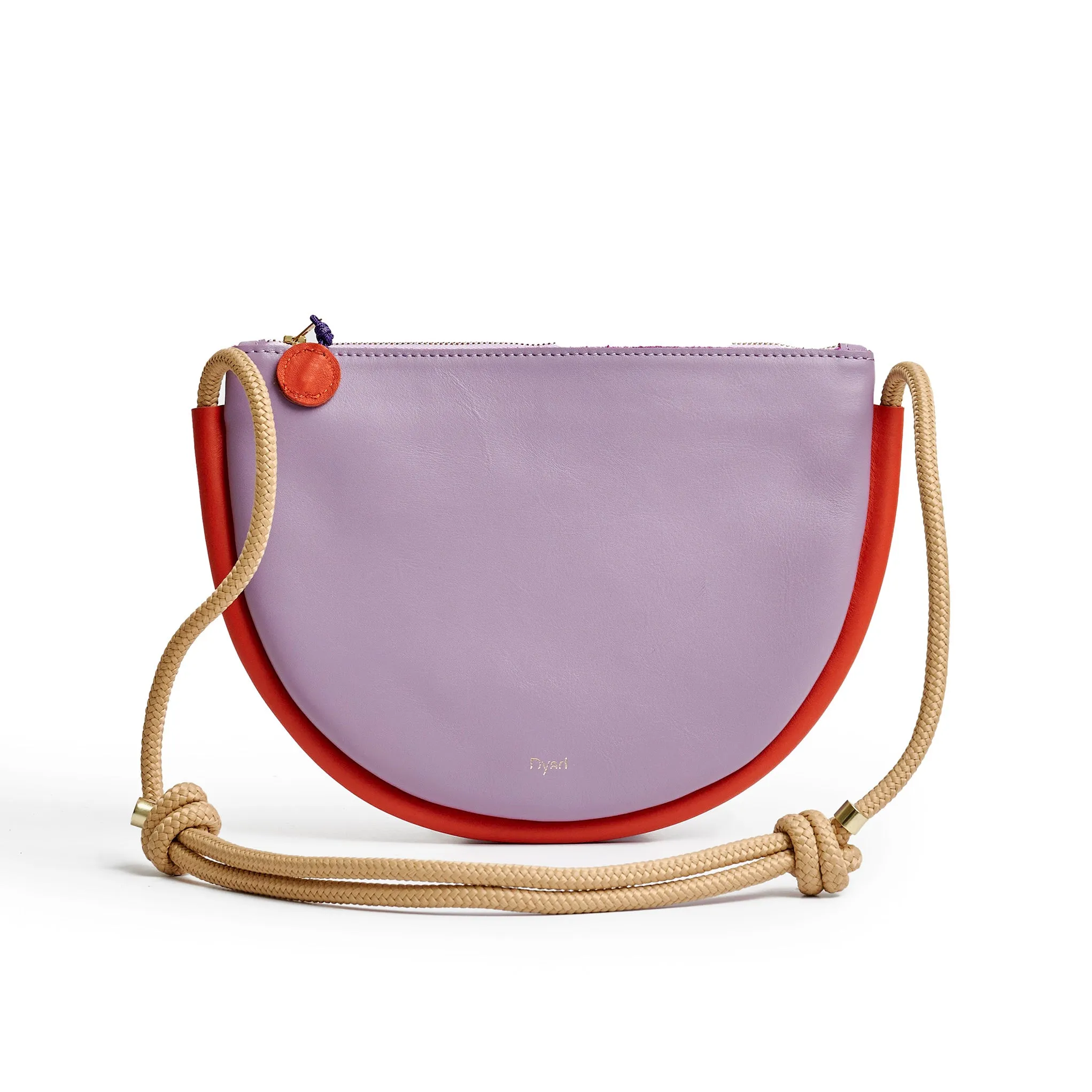 Project Dyad || Lilac / Lobster Red Adjustable Rope Strap Inner small pocket Selene Zipper Bag