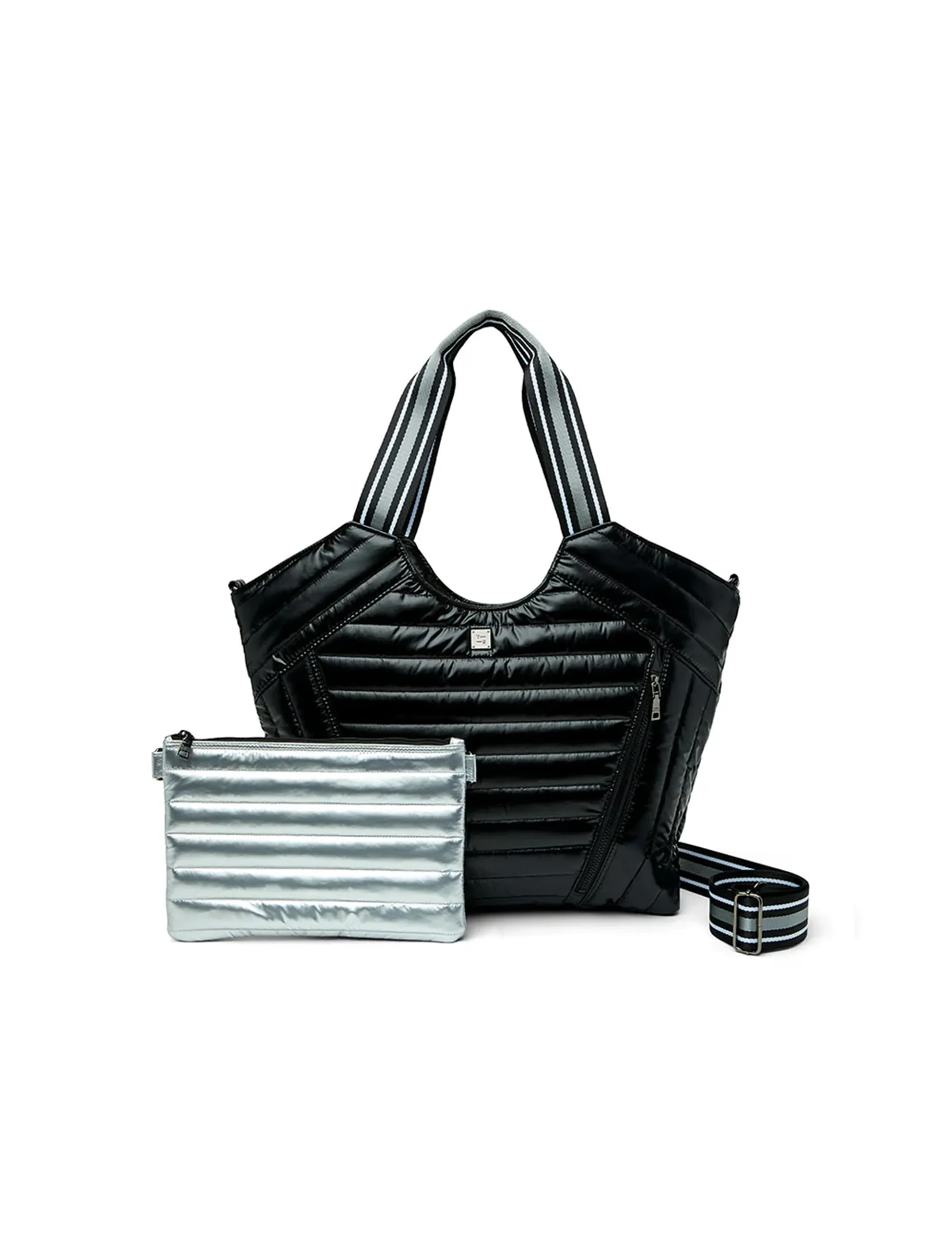 Puzzle Tote, Shiny Black