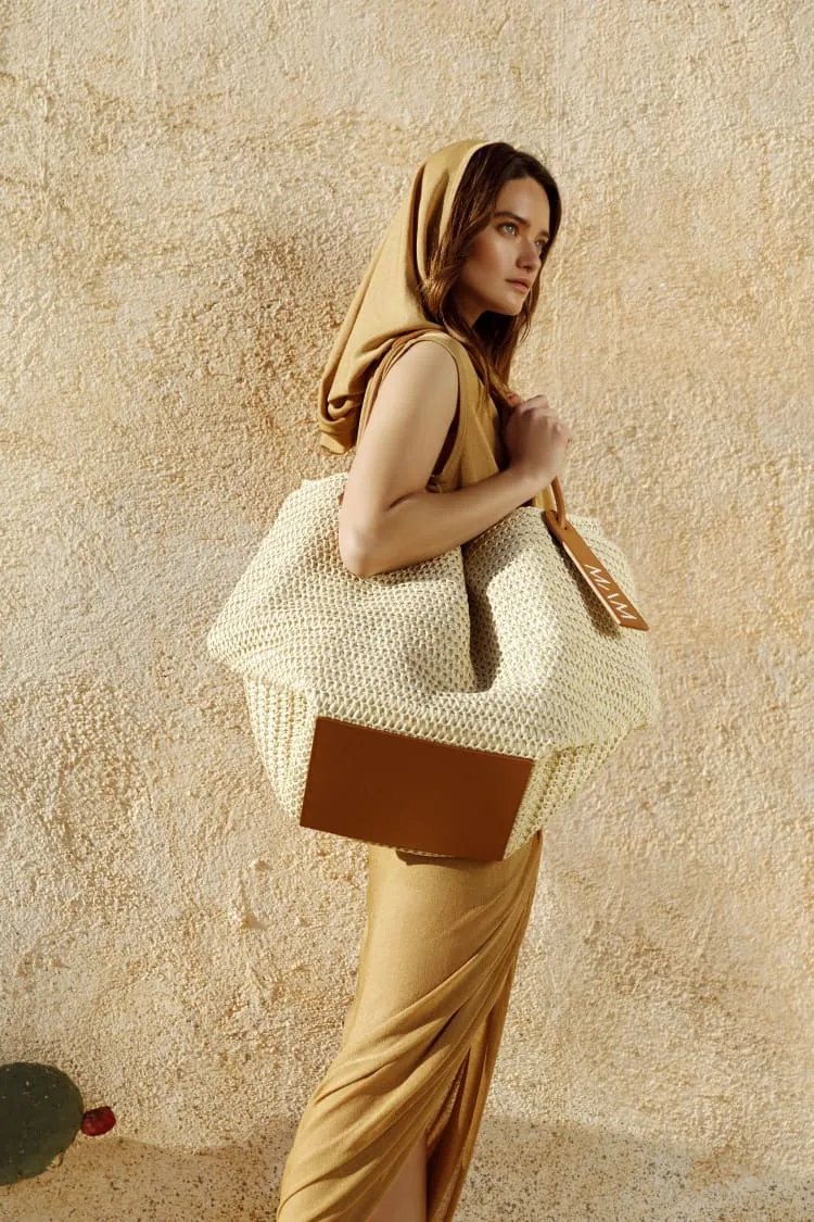 Raffia tote bag