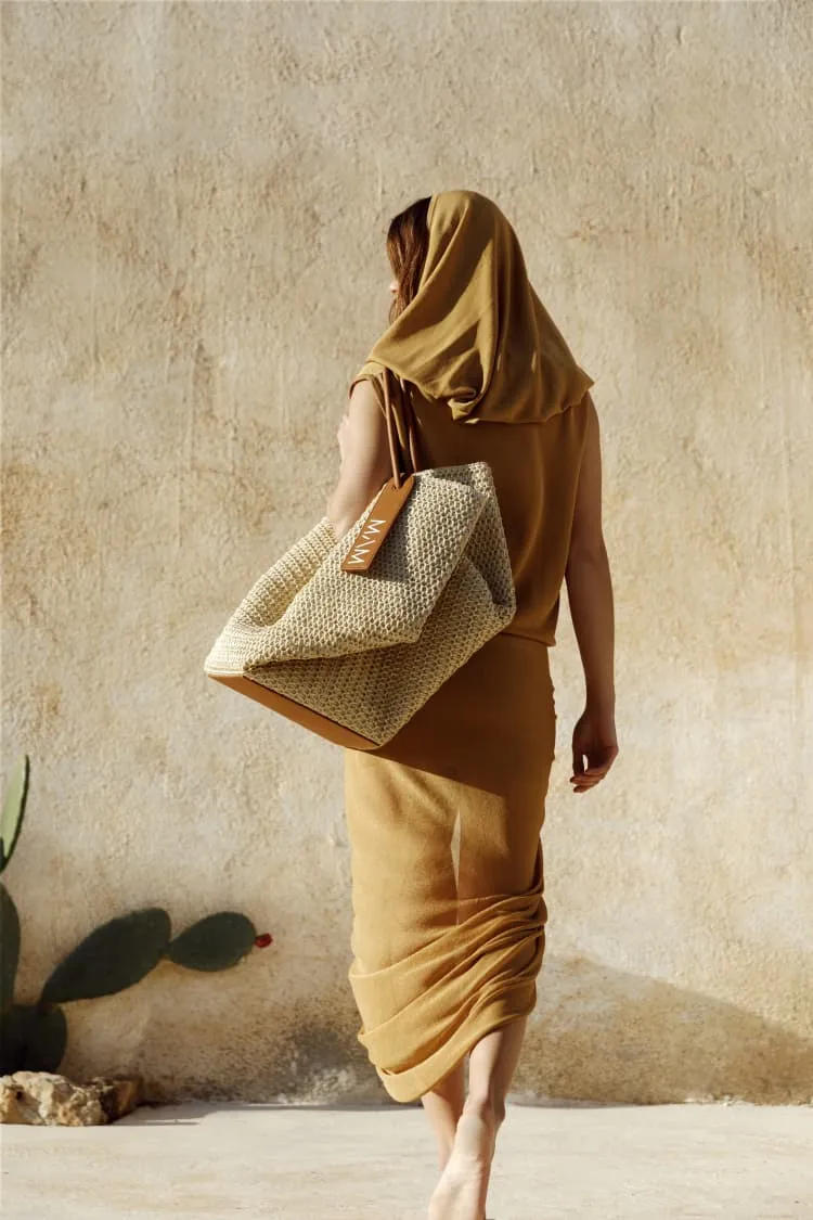 Raffia tote bag