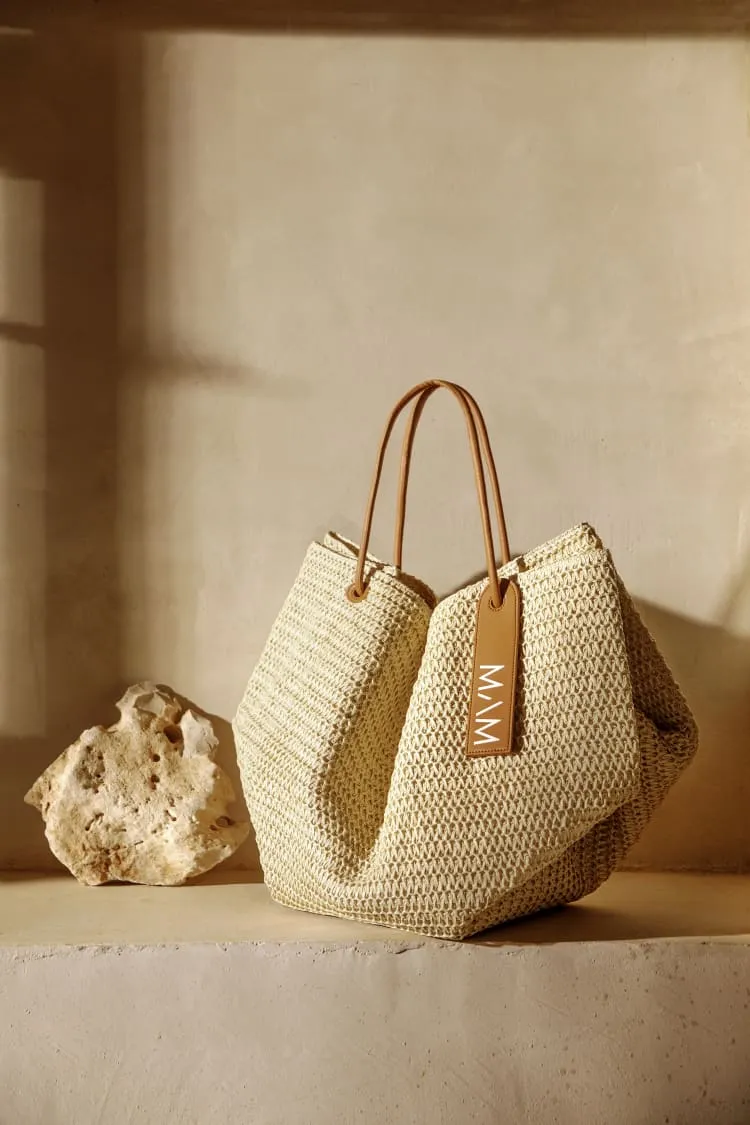 Raffia tote bag