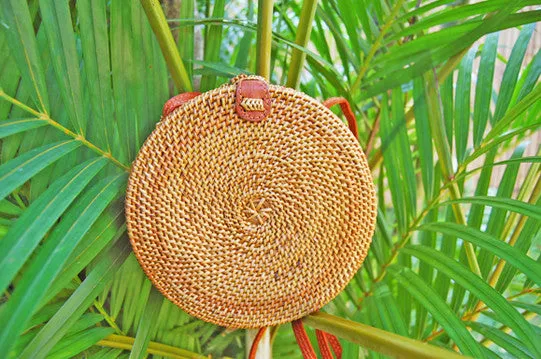 Round Rattan Bali Bag