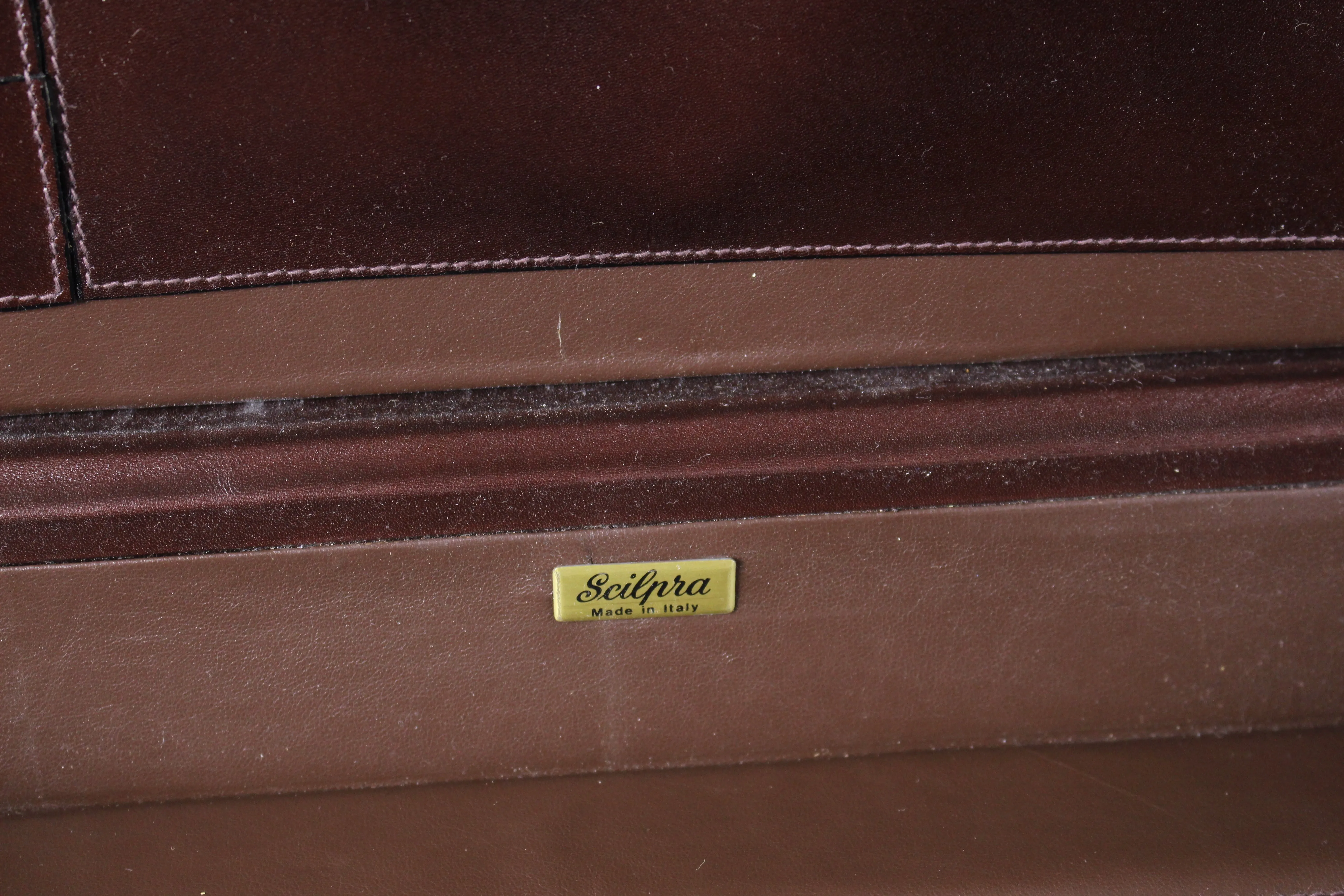 SCILPRA brown crocodile skin briefcase