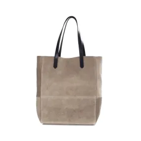 Shabby Suede Leather Tote Handbag