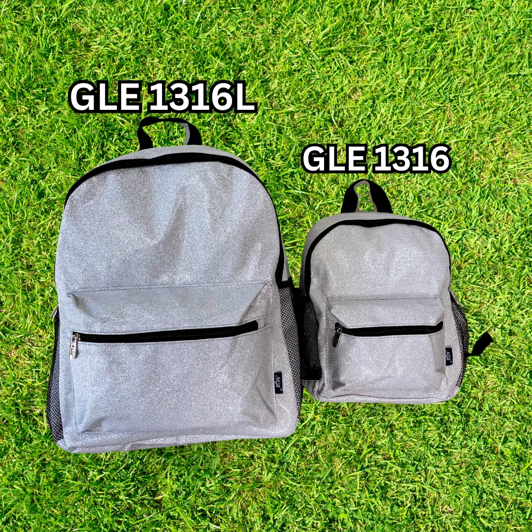 Silver Glitter Large NGIL Gymnastics Competition backpacks and Cheer Dance Backpack