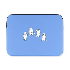 Sky Blue Bear Laptop Sleeves iPad 11 13 15inch Cases Pouches Protective Covers Purses Handbags Square Cushion Designer School Collage Office Lightweight Fashion Cute Gifts