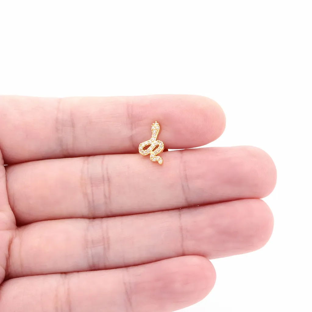 Small Snake Top Internally Threaded Flat Back Stud