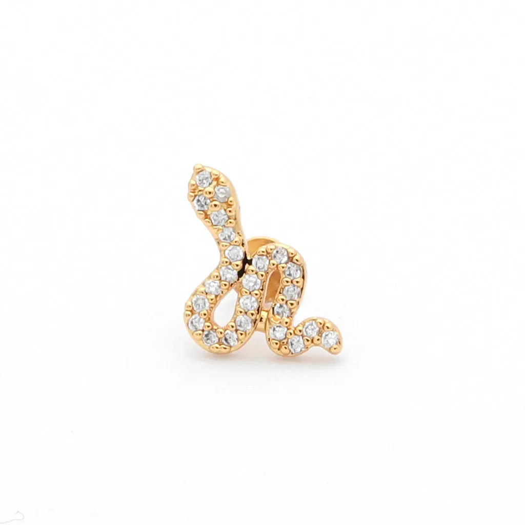 Small Snake Top Internally Threaded Flat Back Stud