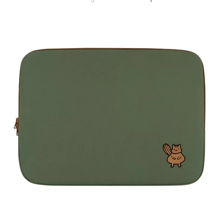 Squirrel embroidery Graphic iPad11 13 14 15inch Laptop Sleeves Cases Pouches Protective Covers Purses Handbags Square Cushion Designer School Collage Office Lightweight