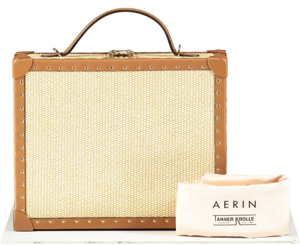 Tanner Krolle x Aerin Luxury Wicket Briefcase With Leather Shoulder Strap