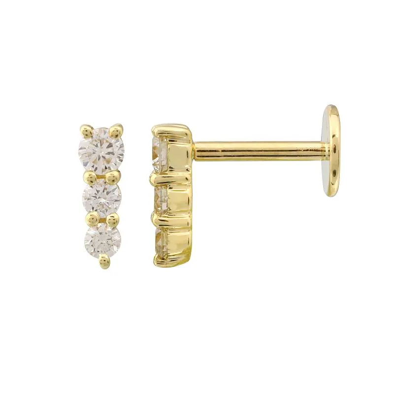 Trio Diamond Flat Back Studs