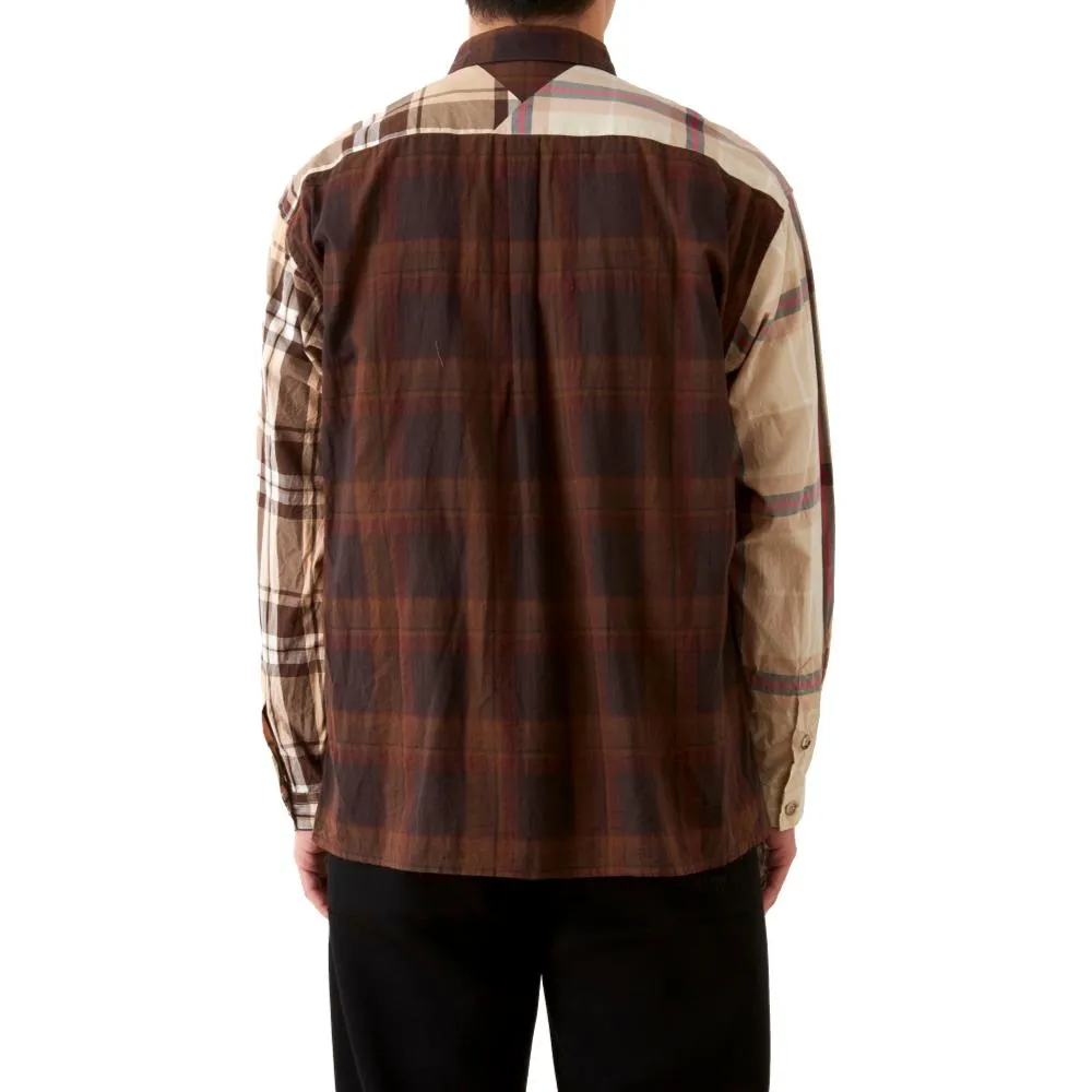 WHITE MOUNTAINEERING RANDOM CHECK SHIRT-BEIGE